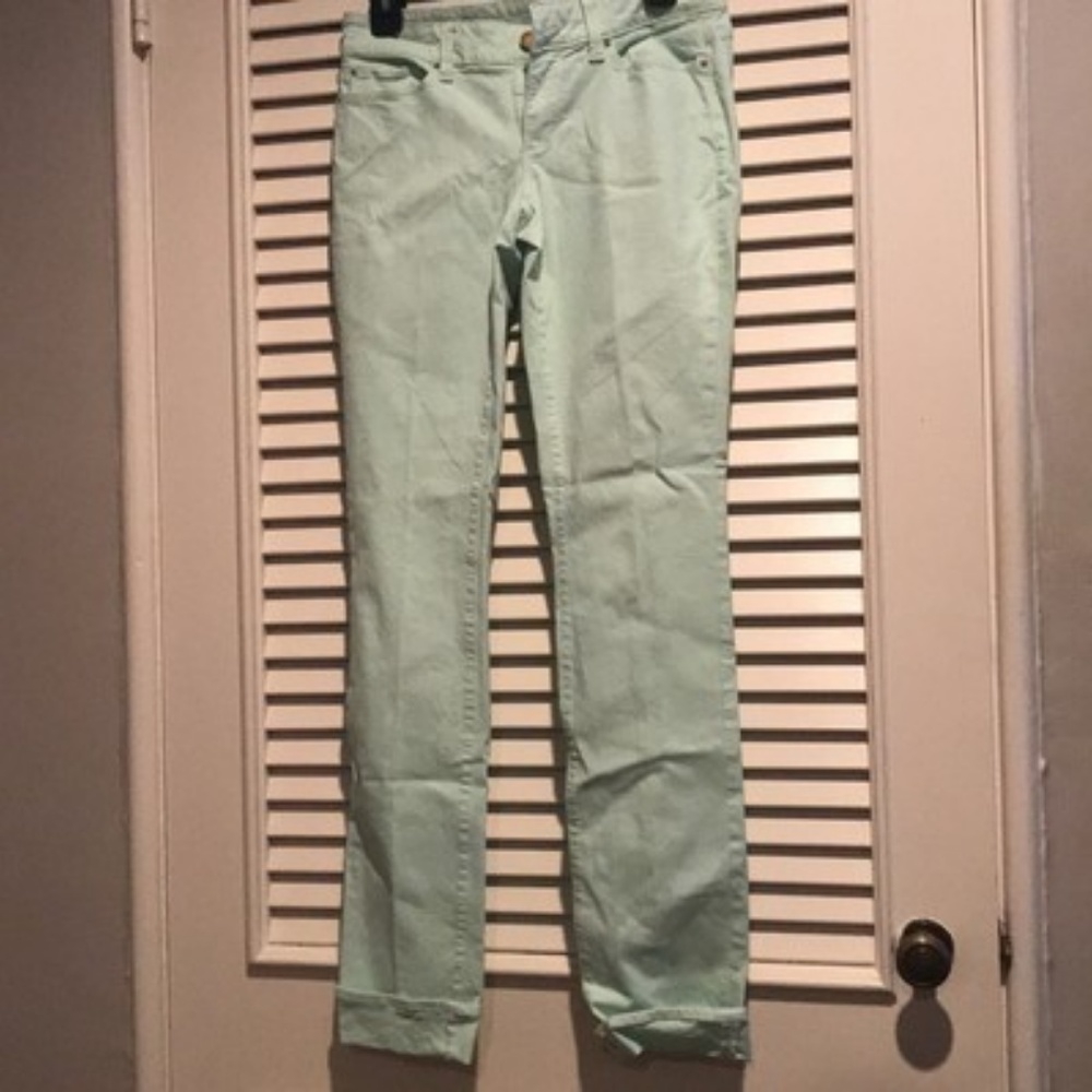 Ann Taylor Mint Modern Fit Straight Jeans